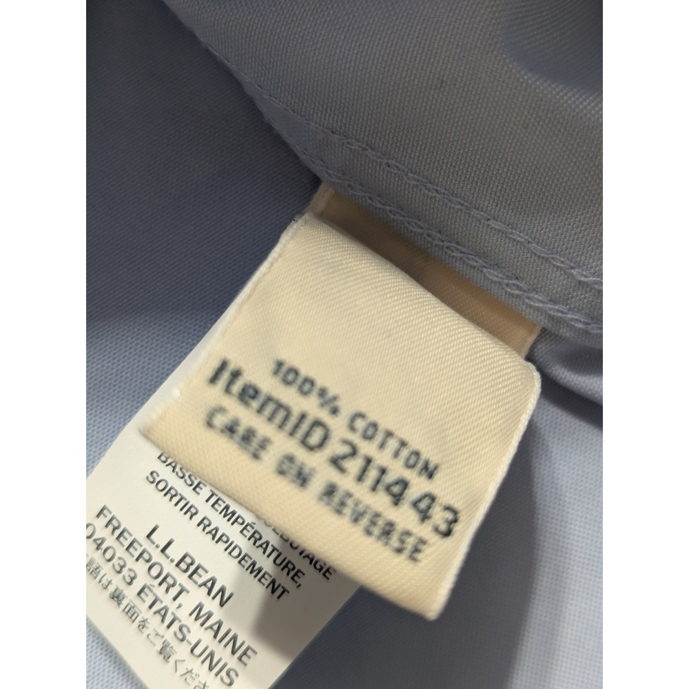 L.L.Bean Wrinkle Free Shirt Womens 1X Blue Cotton Button Front Office - Picture 4 of 16